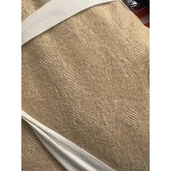 NWT Pottery Barn Chenille Jacquard Tan Beige Straw Duvet Cover Queen Full